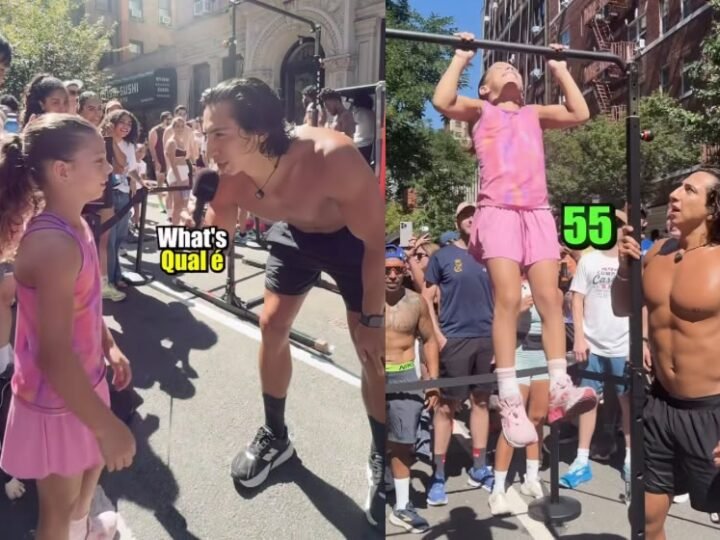 Menina de 10 anos faz 55 barras na rua e surpreende público em Nova York